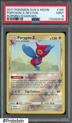 2017 Pokemon S & M Burning Shadows #105 Porygon Z Reverse Foil PSA 9 MINT - Image 1