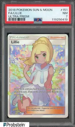 2018 Pokemon S & M Ultra Prism #151 Lillie Fa PSA 7 NM - Image 1