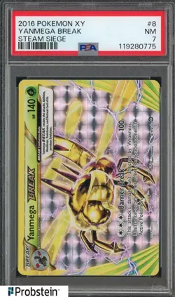 2016 Pokemon XY Steam Siege #8 Yanmega Break PSA 7 NM - Image 1