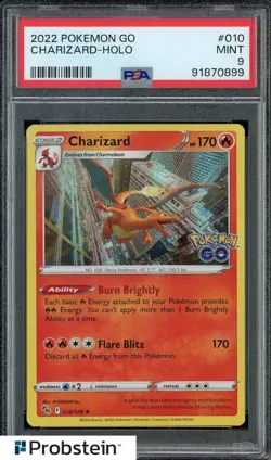 2022 Pokemon Go #010 Charizard Holo PSA 9 MINT - Image 1