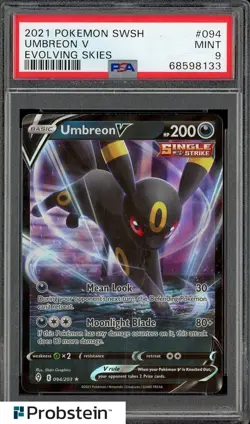 2021 Pokemon SWSH Evolving Skies #094 Umbreon V PSA 9 MINT - Image 1
