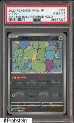 2023 Pokemon SV2a Japanese Master Ball Reverse Holo #132 Ditto PSA 10 GEM MINT - Image 1