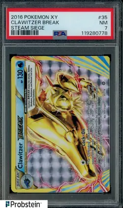 2016 Pokemon XY Steam Siege #35 Clawitzer Break PSA 7 NM - Image 1