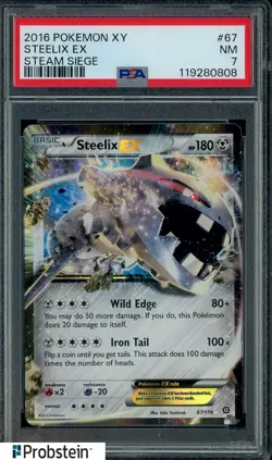 2016 Pokemon XY Steam Siege #67 Steelix Ex PSA 7 NM - Image 1