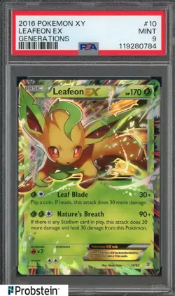 2016 Pokemon XY Generations #10 Leafeon Ex PSA 9 MINT - Image 1