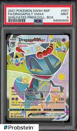 2021 Pokemon BSP Shin. Fates Prem. Coll Box #097 Dragapult Vmax Fa PSA 9 - Image 1