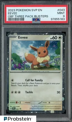 2023 Pokemon SVP EN OBF Blisters #043 Eevee PSA 9 MINT - Image 1