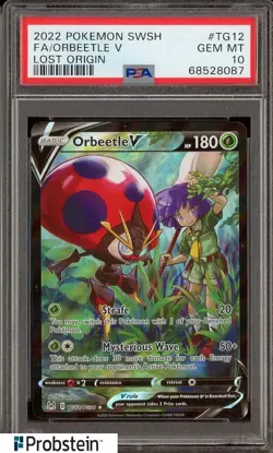 2022 Pokemon SWSH Lost Origin #TG12 Orbeetle V Fa PSA 10 GEM MINT - Image 1