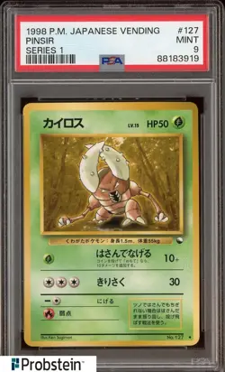 1998 Pokemon Japanese Vending Series 1 #127 Pinsir PSA 9 MINT - Image 1