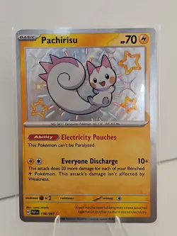 Pachirisu 138/091 Shiny Rare Paldean Fates Pokemon NM/M - Image 1