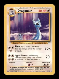 DRAGONAIR 18/102 R BASE SET UNLIMITED POKEMON NM/M - Image 1