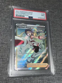 2021 POKEMON SWORD & SHIELD BATTLE STYLES #160 FULL ART/KORRINA'S FOCUS PSA 9 - Image 1