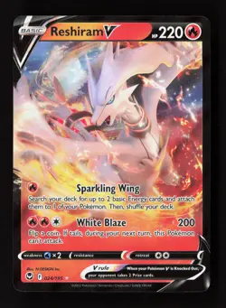 Reshiram V 024/195 Holo V Rare Silver Tempest Pokemon Near Mint - Image 1
