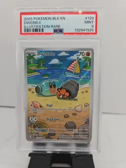 2025 Pokemon BLK EN Dweeble Illustration Rare Psa 9 - Image 1