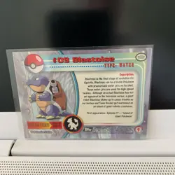 Topps Pokemon TV Animation Series 1 Blastoise #9 Blue Logo LP - Image 4