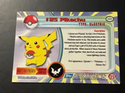 Topps Pikachu Pokemon Tv Animation 1999 - Blue Label - MP - Image 3