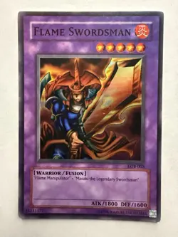 Yugioh Flame Swordsman LOB-003 Legend of Blue Eyes White Dragon Unlimited Holo - Image 1