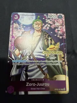 One Piece Zoro-Juurou OP05-067 CS 25-26 Event Pack PROMO CHAMPIONSHIP STAMP - Image 1