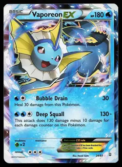 Vaporeon EX 24/83 Holo Rare Generations Pokemon Card - Image 1