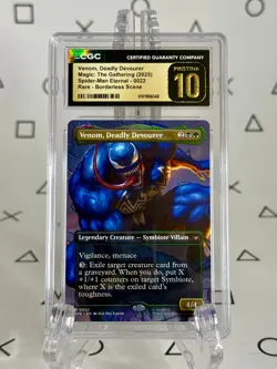 Venom, Deadly Devourer - CGC 10 Pristine - Scene Borderless Spider-Man MTG Magic - Image 1