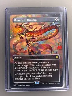 Banner of Kinship - Borderless NM-Mint, English Foundations MTG Magic #352 - Image 1