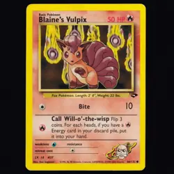 Blaine's Vulpix 66/132 Gym Challenge Common Pokemon TCG MP - Image 1