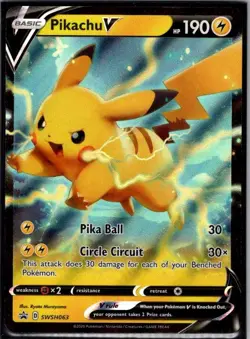 Pikachu V SWSH063 Holo Promo Sword & Shield Promo Pokemon Near Mint - Image 1