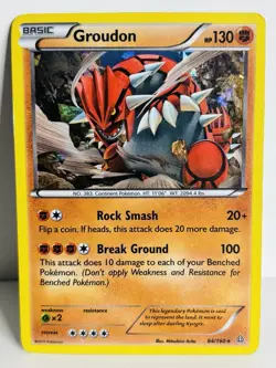 Pokemon Groudon 84/160 Primal Clash Cracked Ice Holo Rare - Image 1