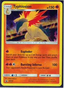 2019 Pokemon TYPHLOSION SM185 BLACK STAR RARE PROMO - HOLO -NM (T4) - Image 1