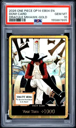 2026 ONE PIECE THE AZURE SEA'S SEVEN ENGLISH DRACULE MIHAWK GOLD DON!! PSA 10 - Image 1