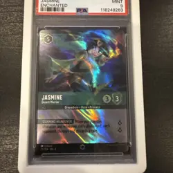 2024 Disney Lorcana EN4 #212 Jasmine Desert Warrior Enchanted PSA 9 Mint - Image 3
