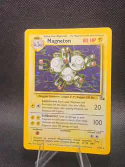 Magneton Pokemon TCG Unlimited Holo Rare Card 11/62 Fossil Set - Image 3
