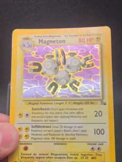 Magneton Pokemon TCG Unlimited Holo Rare Card 11/62 Fossil Set - Image 4