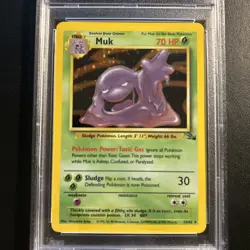 Muk 13/62 PSA 8 Fossil Unlimited Pokemon Card Holo Rare NM - Mint New Cert - Image 2
