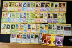 Lot of 54 Shadowless Base Set Cards NO DUPLICATES w/Rares Uncommon & Commons! - Image 1