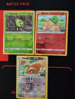 Pokemon Go Lot of 3 Peelable Cards - Numel (Ditto), Spinarak (Ditto), Bidoof... - Image 1