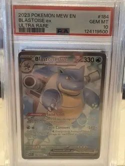 Blastoise ex 184/165 Sv: Scarlet & Violet 151 Holo PSA 10 Pokemon Card Mew - Image 1