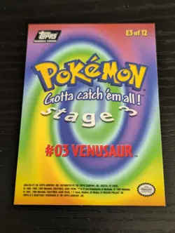 Topps Venusaur E3 of E12 Non-Holo Movie Edition Vintage Pokemon Card 1999 - Image 2