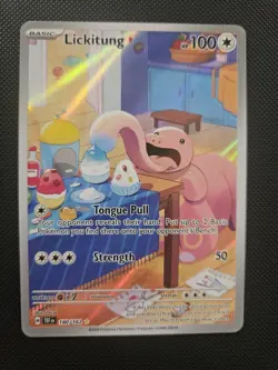 Pokemon TCG Card Lickitung 180/162 Temporal Forces Illustration Rare Full Art - Image 1