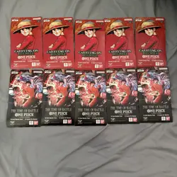🔥One-Piece OP13 Sleeved Booster Packs X5🔥 and 5 the time of battle - Image 1