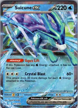 Suicune ex 010/034 Holo Classic Collection Trading Card Game Classic Pokemon NM - Image 1