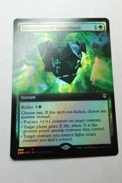 MTG Inscription of Abundance x1-Foil ExtArt-Zendikar Rising-Lightly Played - Image 1