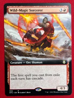 MTG 1X Wild-Magic Sorcerer X1 Commander: AFC (#305 Extended Art) Magic - NM/MT - Image 1