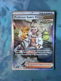 Pokemon TCG Professor Sada's Vitality Holo Card 256/182 Sv04: Paradox Rift - Image 1