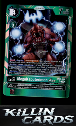 MegaKabuterimon ACE BT15-049 SR Digimon Card Game Super Rare Exceed Apocalypse C - Image 1