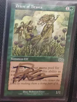 MTG Priest of Titania Urza's Saga SHADOW SIGNED BY ARTIST - Image 1