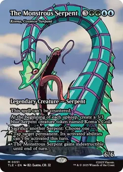 x1 The Monstrous Serpent - Koma, Cosmos Serpent M MTG Avatar: The Last Airbender - Image 1