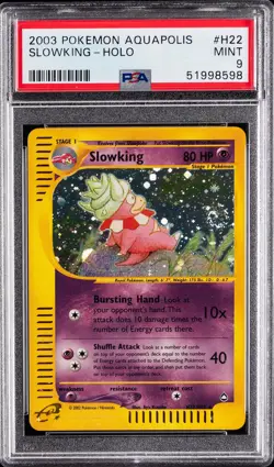 2003 POKEMON AQUAPOLIS #H22 SLOWKING-HOLO PSA 9 - Image 1