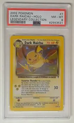 1x V0120: 2002 Raichu - 7/110 - Holo - Legendary Collection - PSA: 8: NM-MT: 62 - Image 1