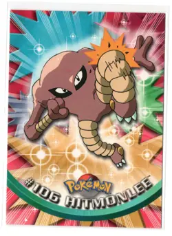 2000 Topps Pokemon #106 Hitmonlee TV Animation Series 2 Blue Logo non-holo - Image 1
